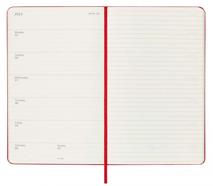 Moleskine Veckokalender L Red Hard 2023-2024