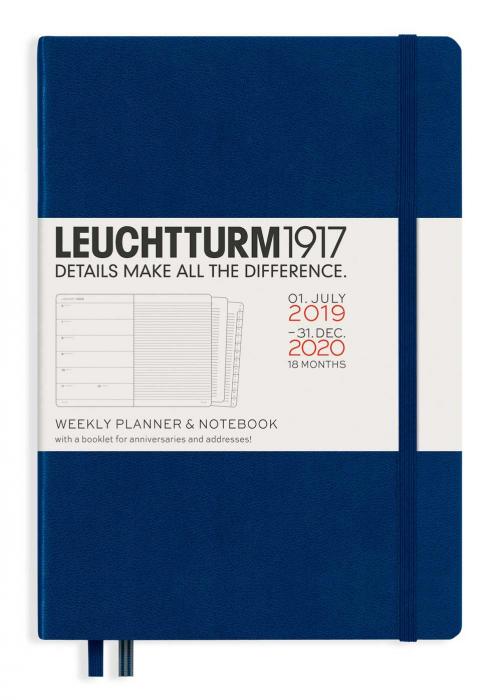 Leuchtturm1917 Leuchtturm Weekly planner/Notebook A5 Navy - Kalenderkungen.se