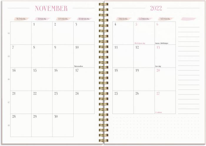 Life Planner Pink Horisontell 2022-2023