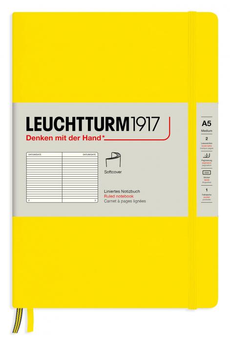 Leuchtturm Notebook A5 soft Lemon Ruled