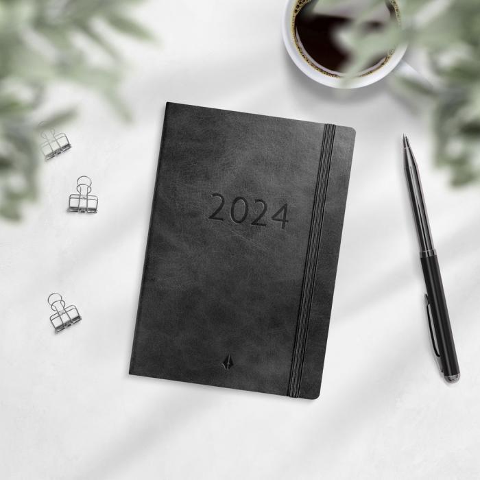 Liten veckokalender Forma Deluxe svart 2024