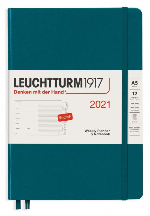 Kalender 2021 Leuchtturm1917 A5 vecka/notesuppslag Sage