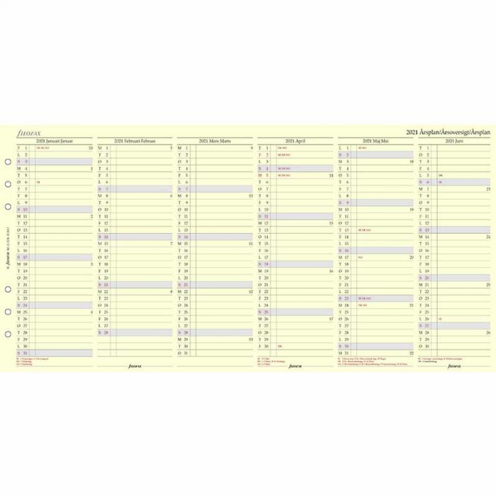 Filofax Årsplan A5 2021