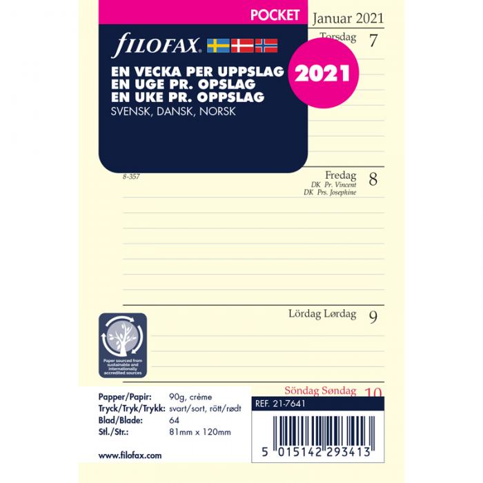 Filofax dagbok Pocket 2021 V/U