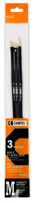 Syntetpenselset Campus 3 oil brushes M