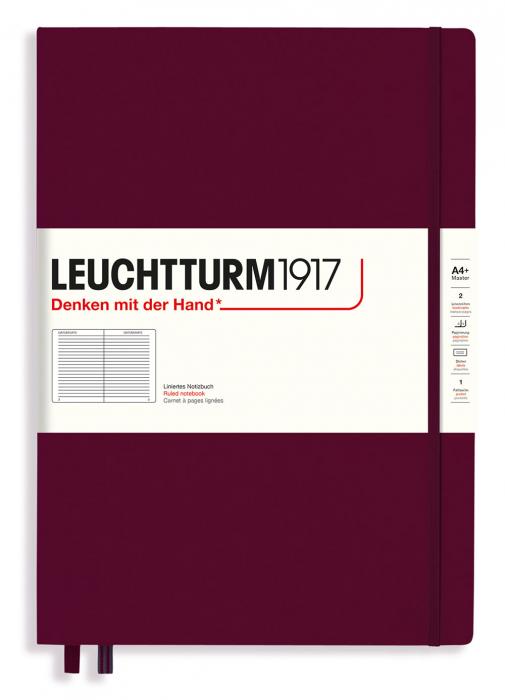 Leuchtturm Notebook A4+ hard Port Red linjerad