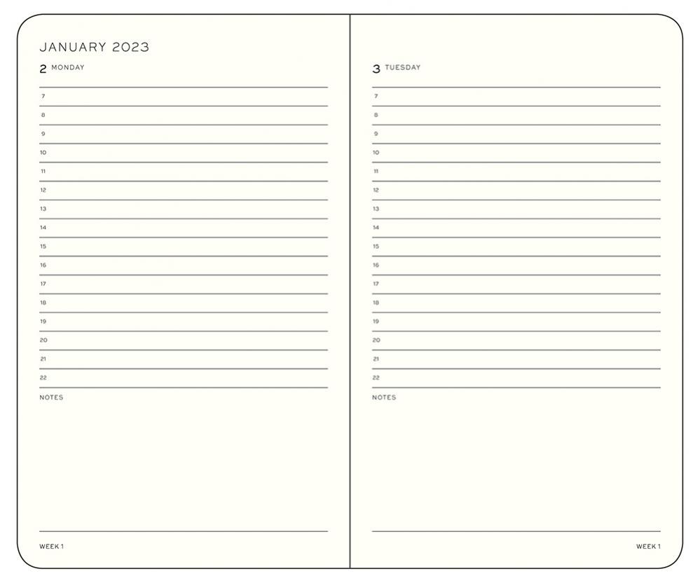 Kalender Leuchtturm1917 A6 Daily Planner Black 2022