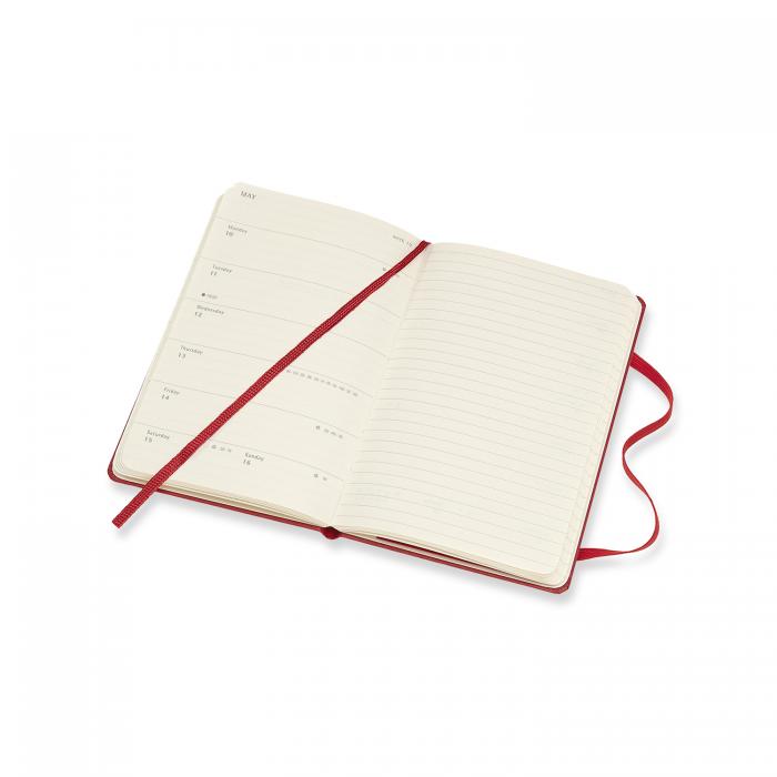 Moleskine Weekly Notebook Red hard pocket 2021