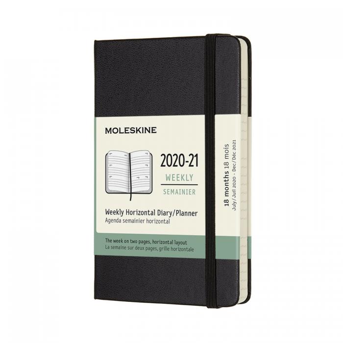 Moleskine Moleskine Horizontal Weekly Black Hard pocket 20/21 - Kalenderkungen.se