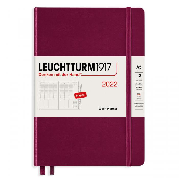 Leuchtturm Week planner A5 Port REd 2022