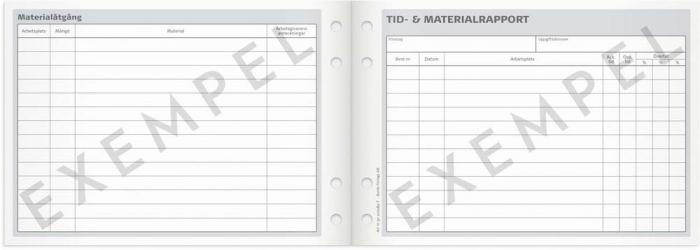 Tid- och materialrapport A5L