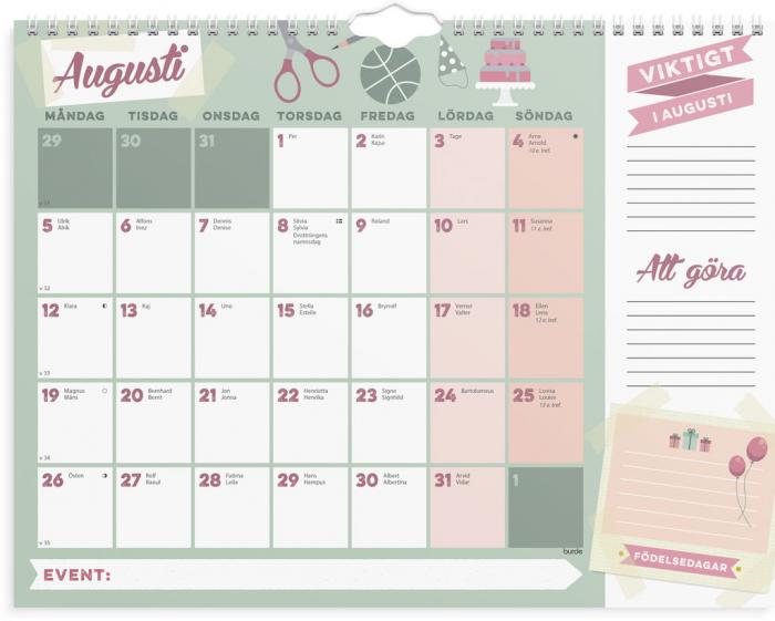Familjens Mnadskalender 2024