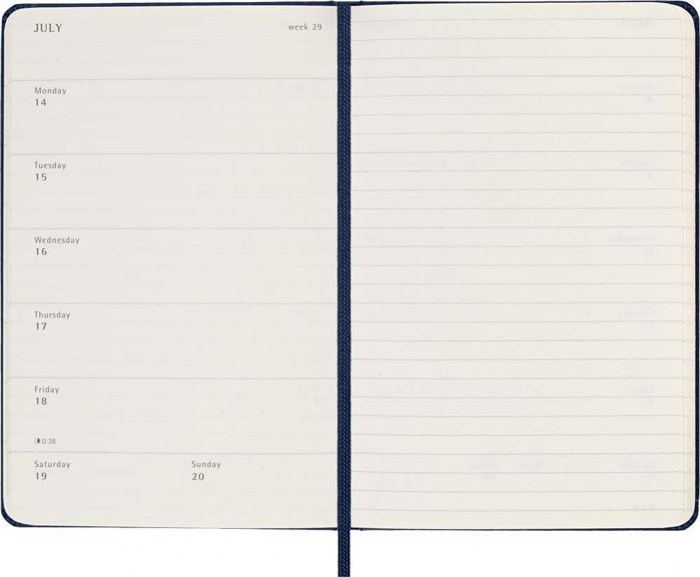 Moleskine Weekly Notebook Sapphire Blue hard pocket 2025