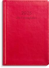 Lilla Fickdagboken rött konstläder 2025