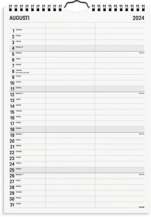 Familjekalender Black and White 2024