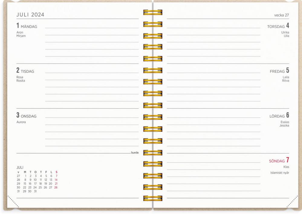 Kalender Senator A6 Story vinröd 2024-2025