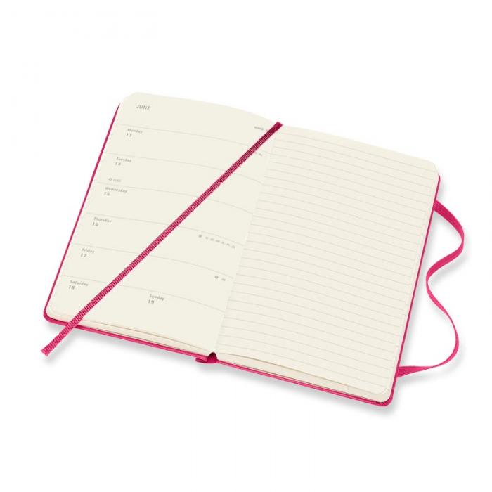 Moleskine Weekly Notebook Pink hard pocket 2022