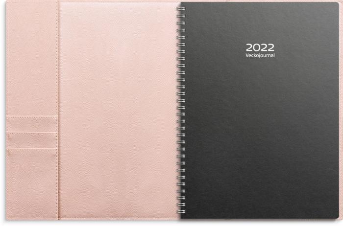 Veckojournal rosa konstläder Tora 2022 