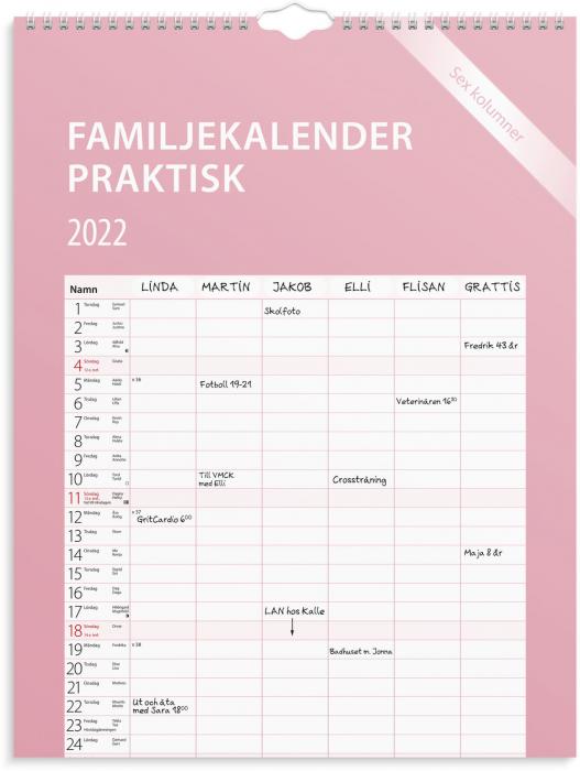 Familjekalender Praktisk 2022