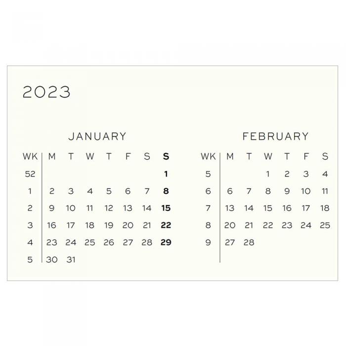 Kalender Leuchtturm1917 A5 Soft Vecka/uppslag Vanilla 2023