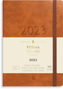 Liten veckokalender Forma Deluxe brun 2023