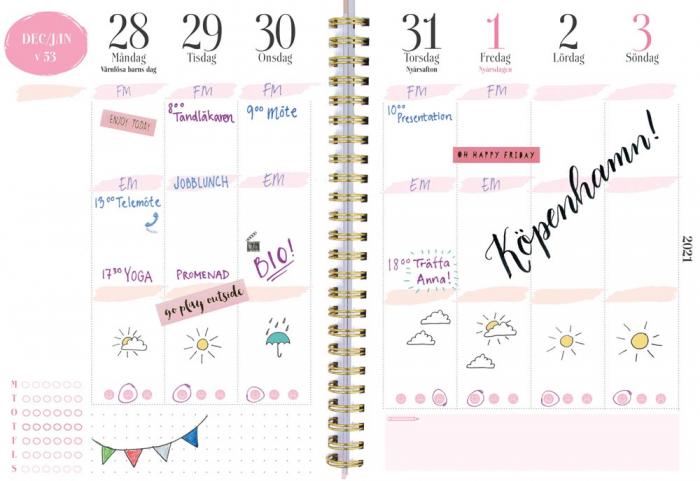 Life planner A5 rosa 2021