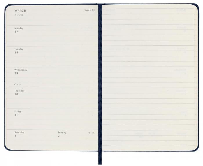 Moleskine Weekly Notebook Blue hard pocket 2023