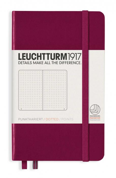 Leuchtturm A6 hard 185s Port Red dotted