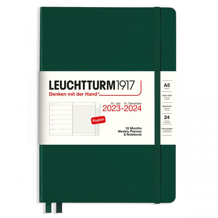 Kalender 2023-24 Leuchtturm1917 A5 vecka/notesuppslag Forest Green