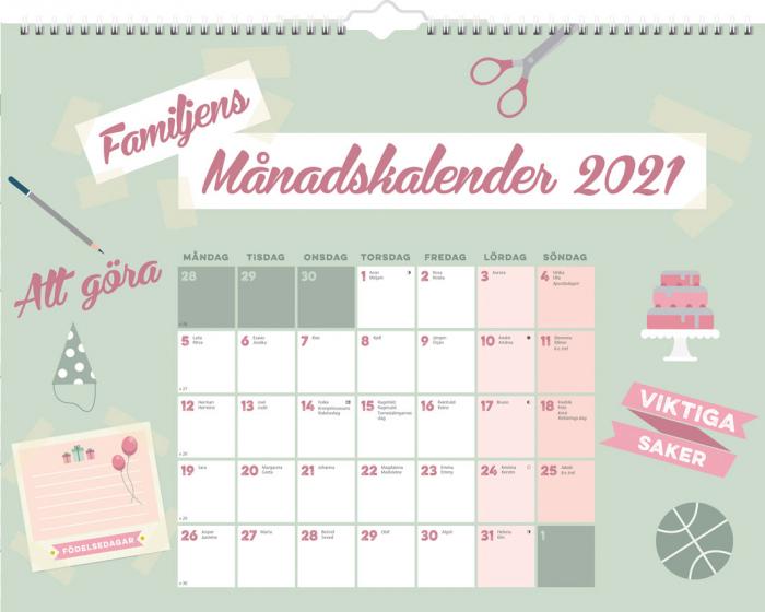 Familjens Månadskalender 2021