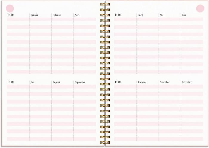 Life Planner Pink, horisontell 2023