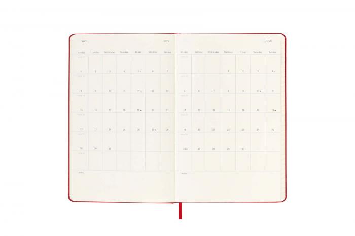 Moleskine Veckokalender L Red Hard 2022-2023