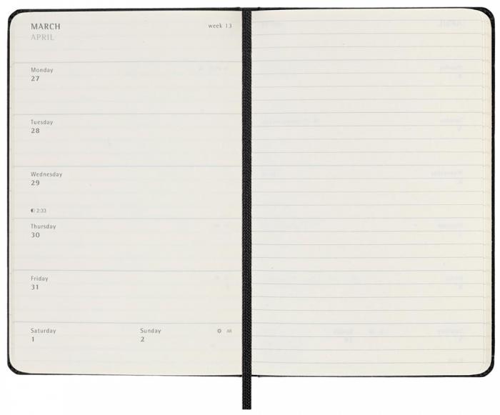 Moleskine Weekly Notebook Black hard pocket 2023