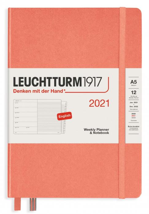 Kalender 2021 Leuchtturm1917 A5 vecka/notesuppslag Bellini