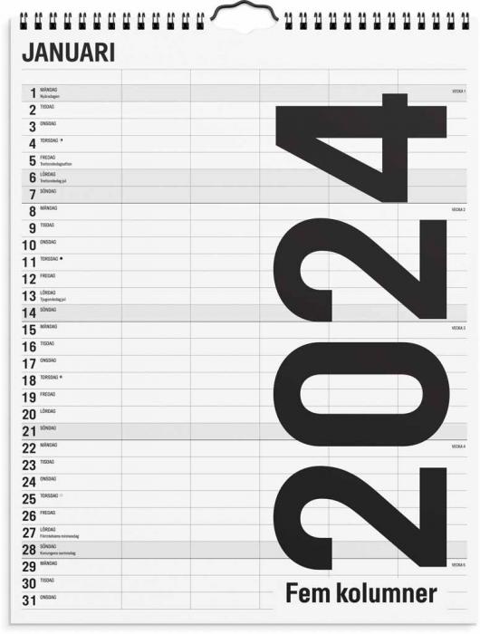 Familjekalender Black and White 2024