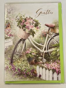 Grattiskort Flower med kuvert - Cykel 