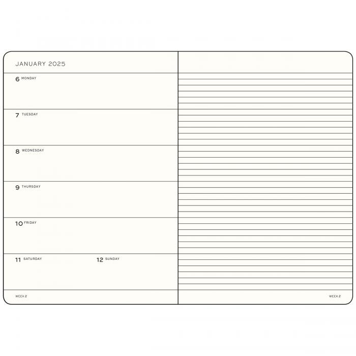 Weekly Planner/Notebook 18m 24-25 A5 Apricot