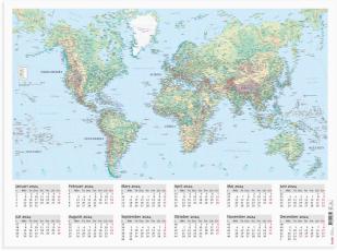 Väggblad med Världskarta 2024