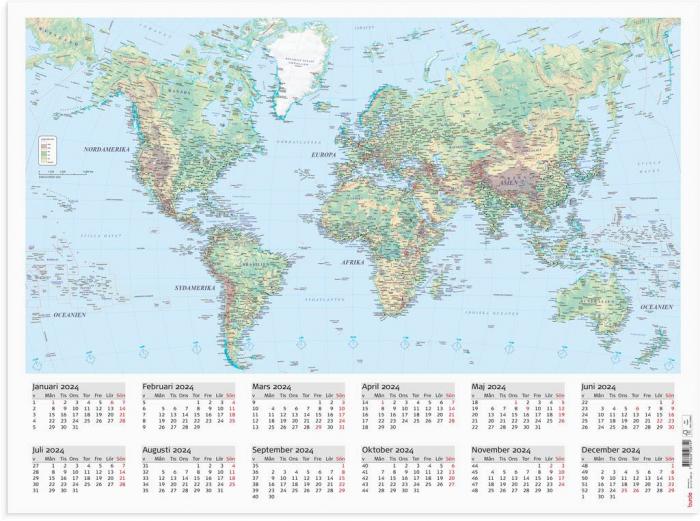 Vggblad med Vrldskarta 2024