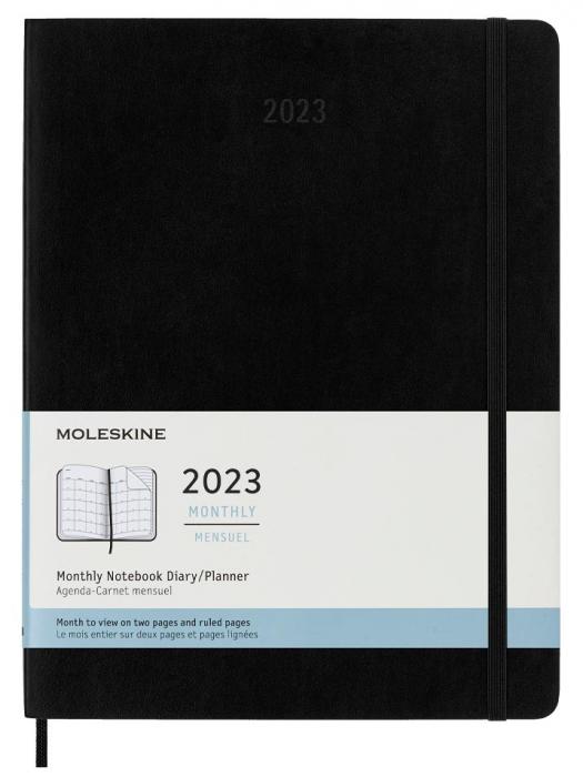 Moleskine Monthly Notebook svart hard XL 2023