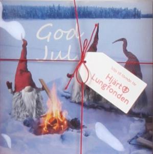 Julkort Hjärt & Lungfonden 10-pack Tomte med lykta/vid elden