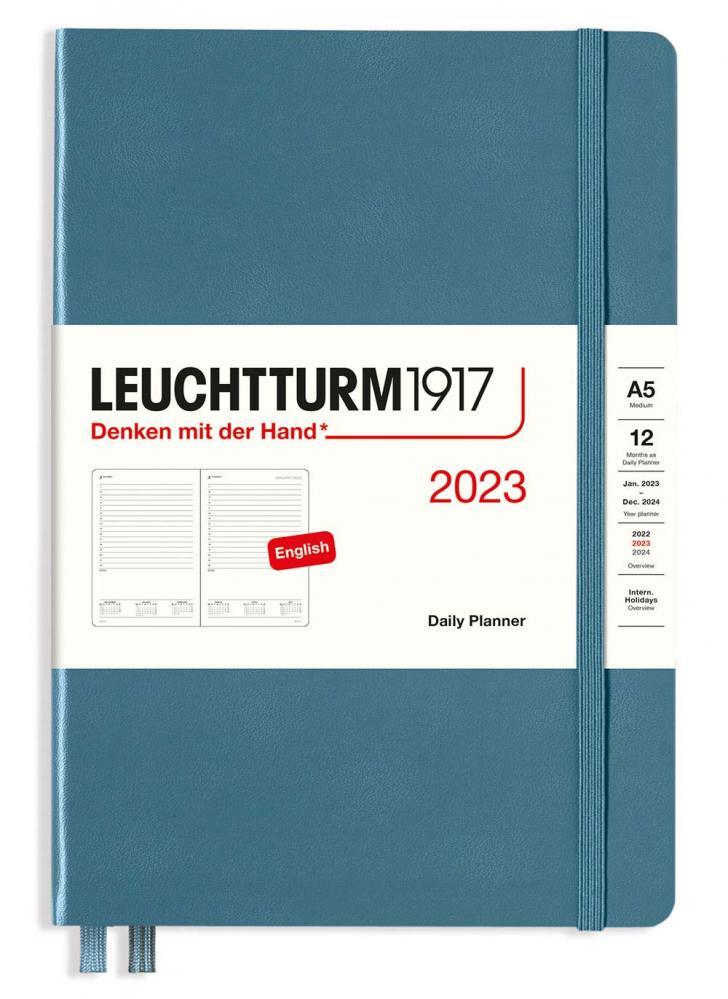 Kalender Leuchtturm1917 A5 Daily Planner Stone Blue 2023