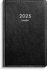 Leader svart konstläder inbunden 2025