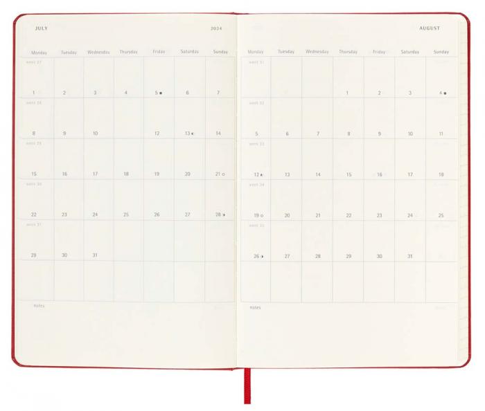 Moleskine Veckokalender L Red Hard 2023-2024
