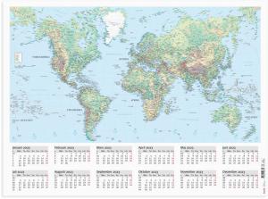 Väggblad med Världskarta 2023