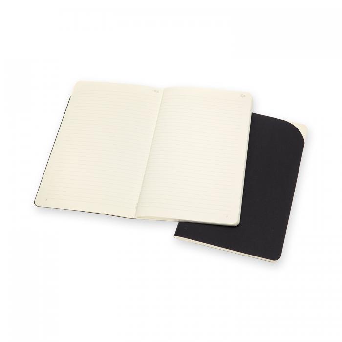 M+ Paper Tab. cahier linjerad large svart