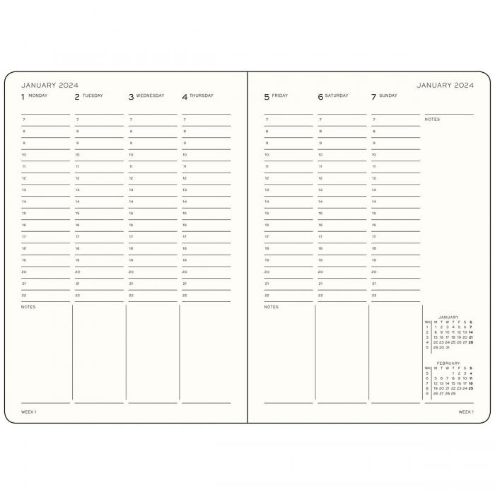 Kalender 2023-24 Leuchtturm1917 A5 vecka/uppslag Forest Green