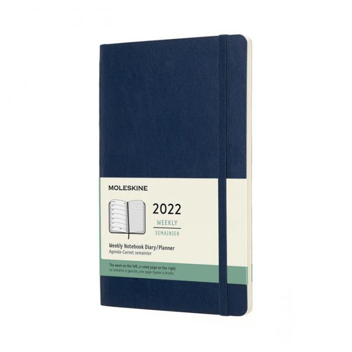 Moleskine Weekly notebook Large Blue Soft 2022