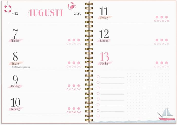 Life Planner Pink Horisontell 2023-2024