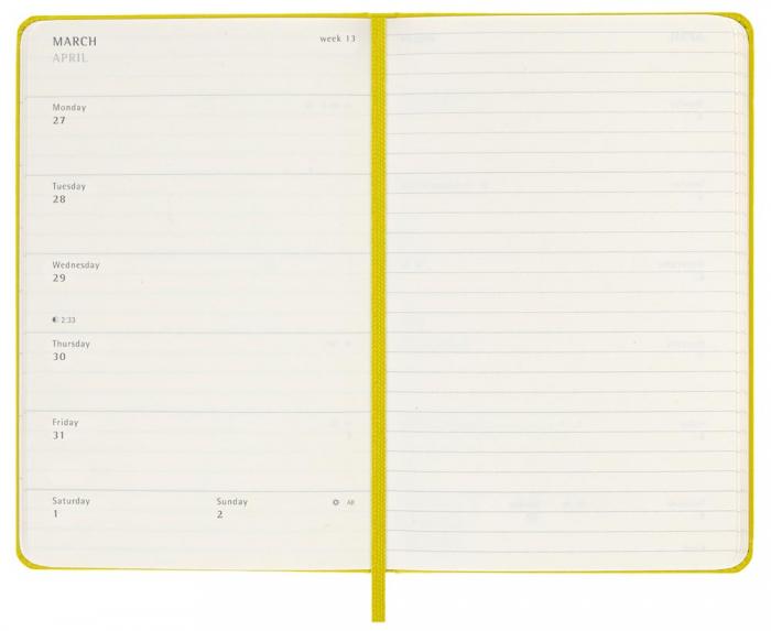 Moleskine Weekly Notebook Hay Yellow hard pocket 2023